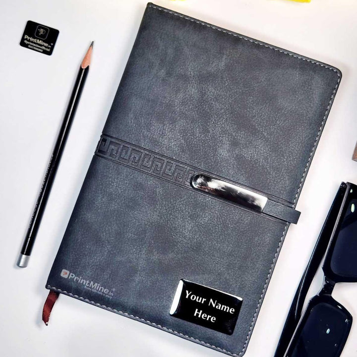 Premium personalize Gray corporate Notebook PrintMine | Personalized diary for corporate milestones