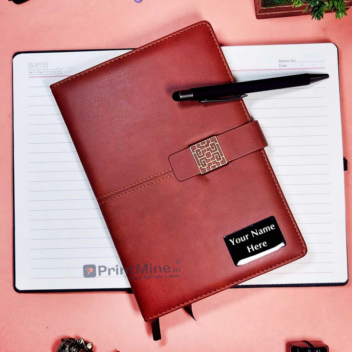 personalize tan color corporate Notebook PM-CG-45 - PrintMine Main