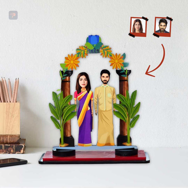 Indian Culture Wedding Caricature | Perfect made in India Gift