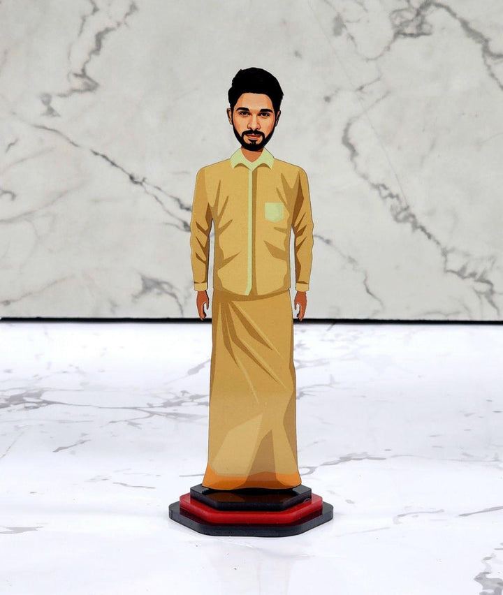 Man in Dhoti Caricature | Perfect Gift for Him | PrintMine.in