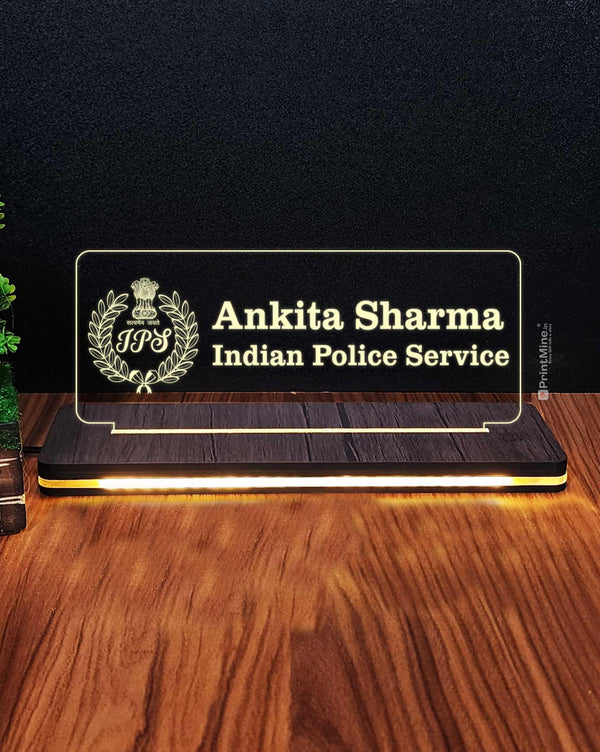 IPS / IAS / Police Name Board Illusion Lamp - PrintMine Main