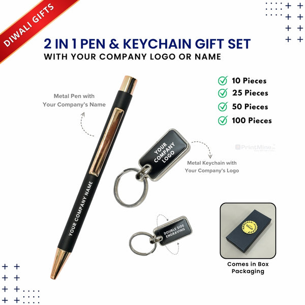 2 In 1 Pen & Keychain Diwali Gift Set | Best for Corporate Gifting | PrintMine.in