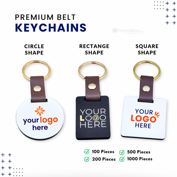 Customized Premium Belt Keychains | Best for Brand Promotion | PrintMine.in
