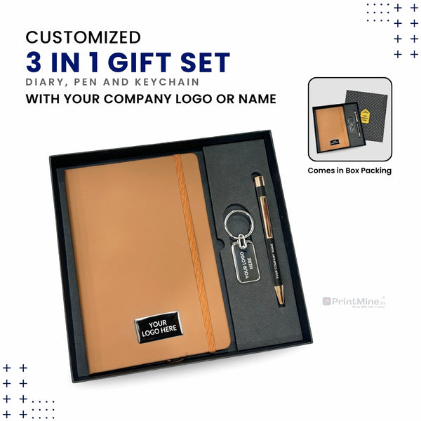 3 in 1  Diary Pen & Keychain Set | Corporate Gift | PrintMine.in