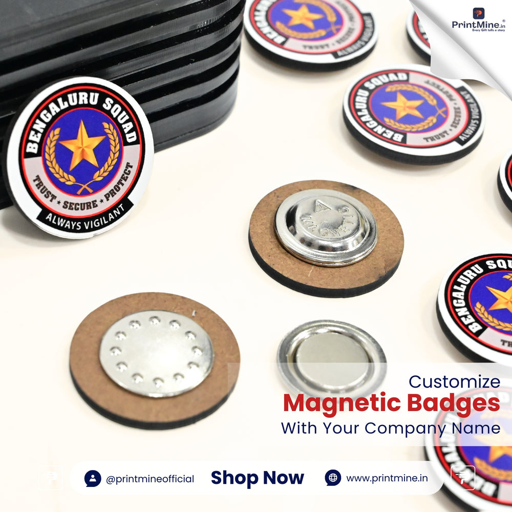 Lot De 20 Badges Nominatifs Magnétiques Polar 30 Color Anthracite - Kit Complet Avec Impression