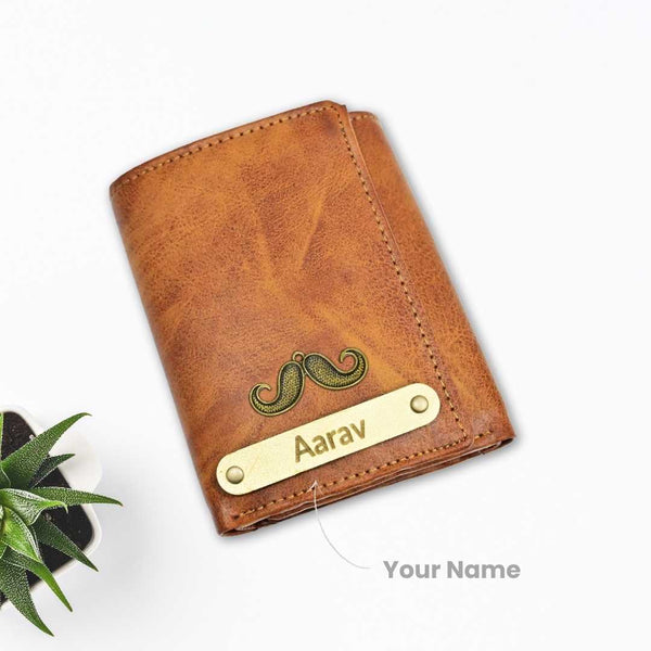 Trifold Men's Wallet | Customized With Name & Charm | Perfect Gift for Brother