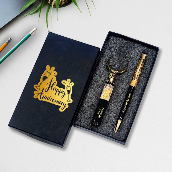 Personalized Golden Pen and Keychain Set | Best Birthday Anniversary Gift - PrintMine.in