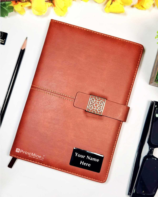 personalize tan color corporate Notebook PM-CG-45 - PrintMine Main