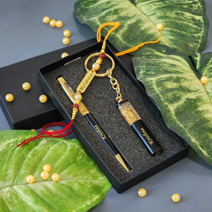 Rakhi Combo | Pen, Keyring & Rakhi with Your Name | Best Rakhi Gift | PrintMine.in