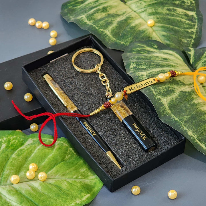 Rakhi Combo | Pen, Keyring & Rakhi with Your Name | Best Rakhi Gift | PrintMine.in