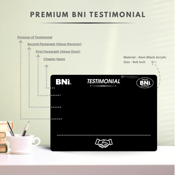 Classic Testimonial - Black Acrylic | PrintMine.in
