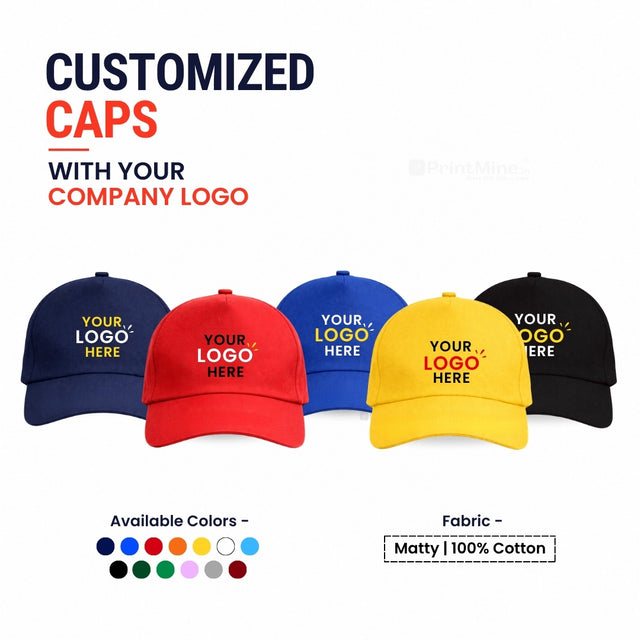 Customized Caps | Customized With Your Company Logo | PrintMine.in