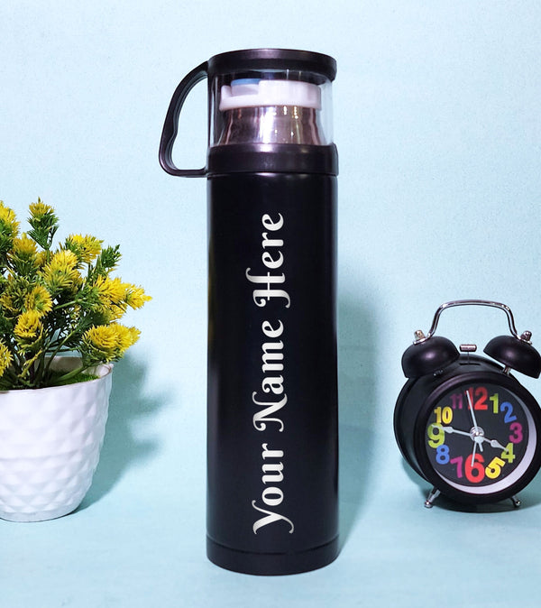 Stainless Steel Vacuum Cup Black Personalized Sipper Bottle (750ml)