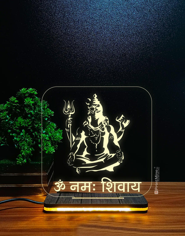 Om Namah Shivay Square shape 3D Illusion Lamp