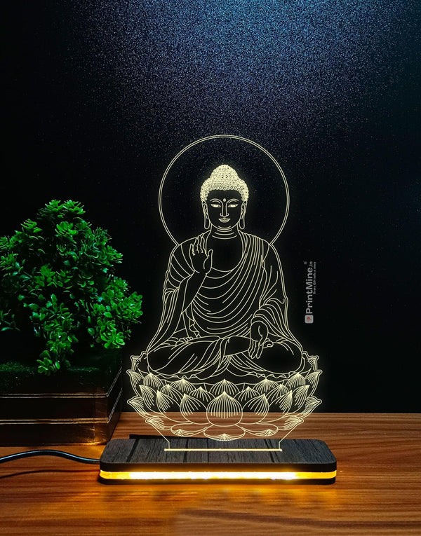 Gautam Buddha cutout 3D Illusion Lamp - PrintMine Main
