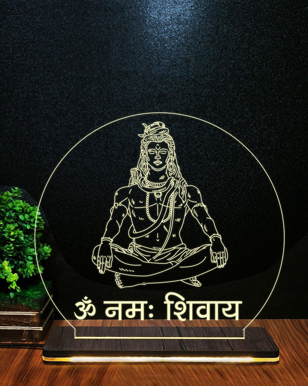 Om Namah Shivay Shiv ji Round 3D Illusion Lamp - PrintMine Main