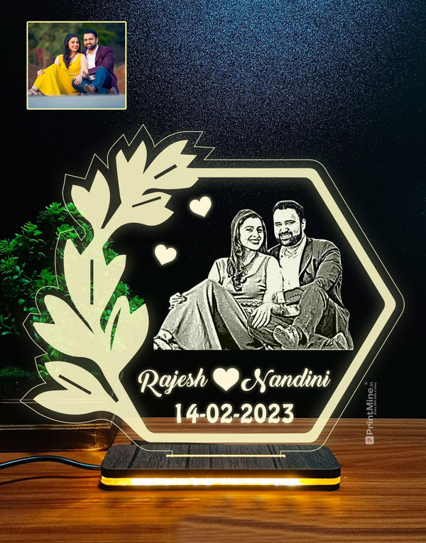 Personalized Photo Engraved 3D Illusion Lamp Design 001