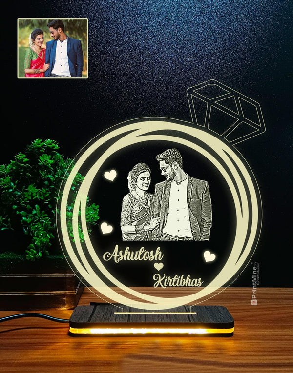 Personalized Photo Engraved 3D Illusion Lamp Design 003