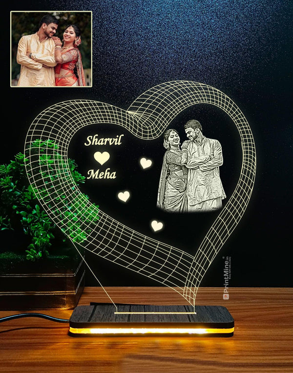 Personalized Photo Engraved 3D Illusion Lamp Design 004